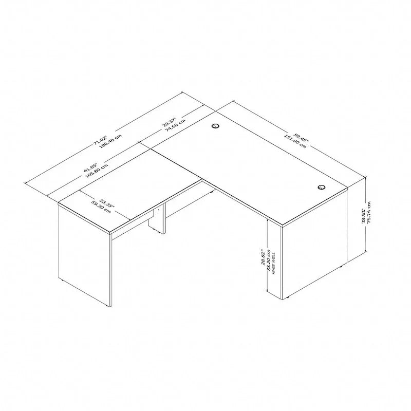 Bureau en L Studio C de 60 W avec retour de 42 W par Bush Business Furniture