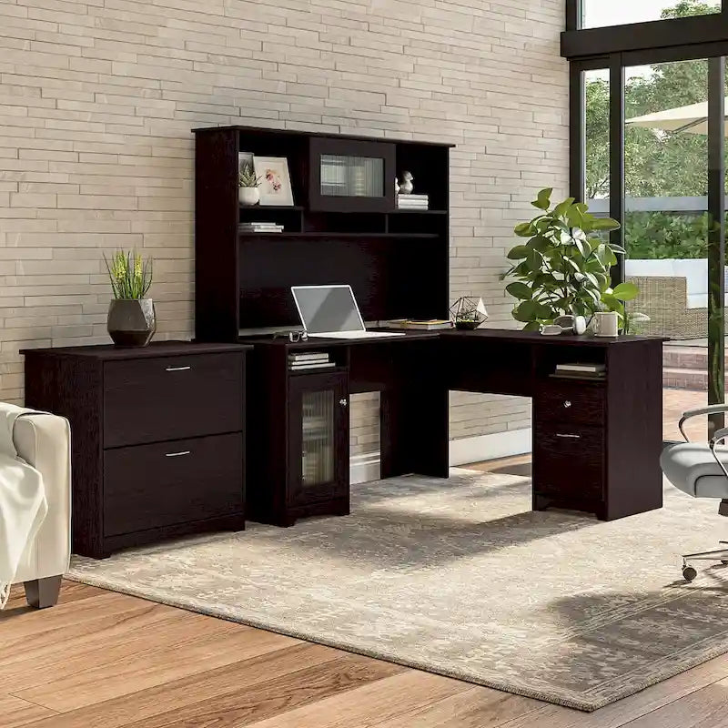 Bureau en L Cabot 60 W avec huche et classeur de Bush Furniture
