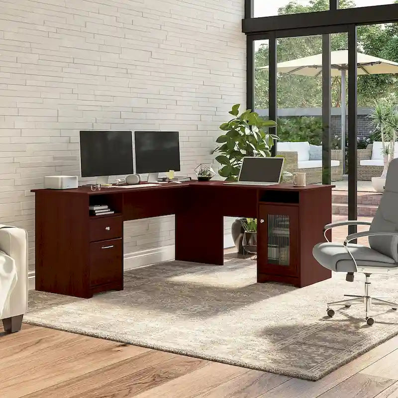 Bureau d'ordinateur en L Cabot 72W avec rangement par Bush Furniture