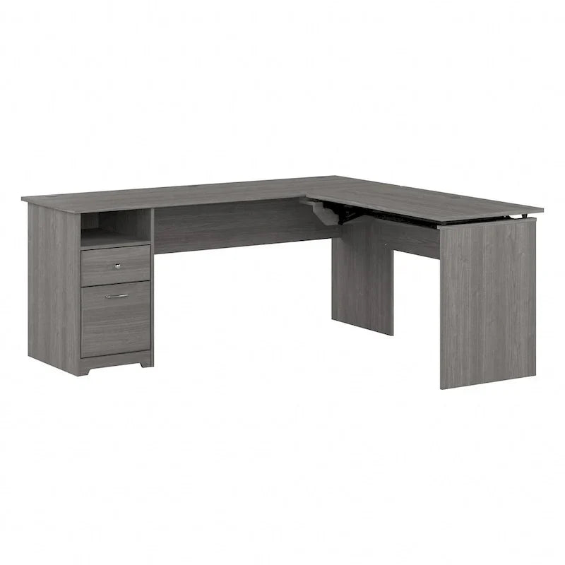 Bureau assis-debout en L à 3 positions de 72 W de Bush Furniture