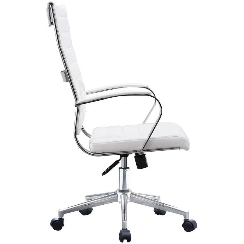 Chaise de bureau moderne haute avec dossier haut, en similicuir PU, pivotante, inclinable, réglable, avec coussin, modèle de designer, pour dirigeant