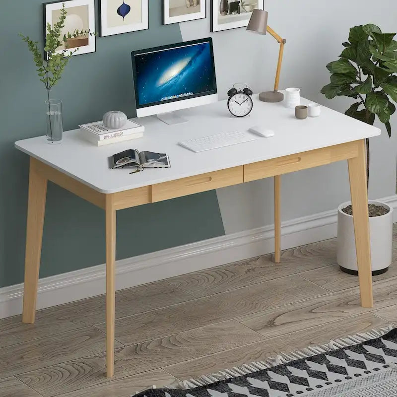 Bureau d'ordinateur Kerrogee 47,2 en bois avec 2 tiroirs - 4 couleurs