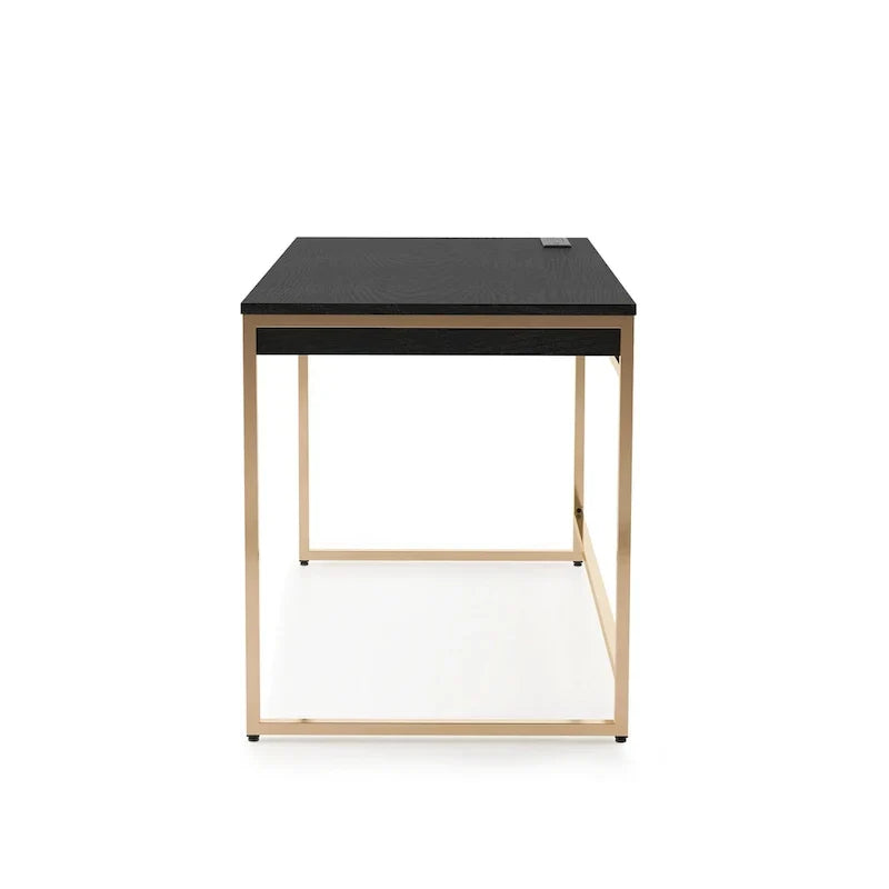Bureau informatique Arthur Modern 122 cm en acier avec ports de charge par Furniture of America