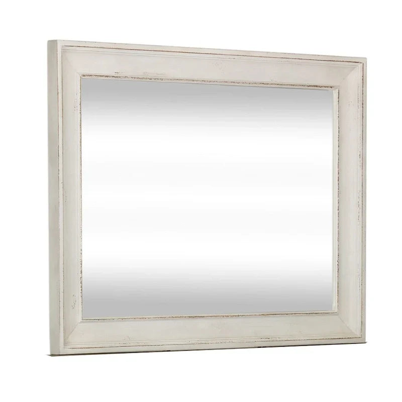 Commode et miroir The Gray Barn Abbey Park marron vieilli et blanc antique