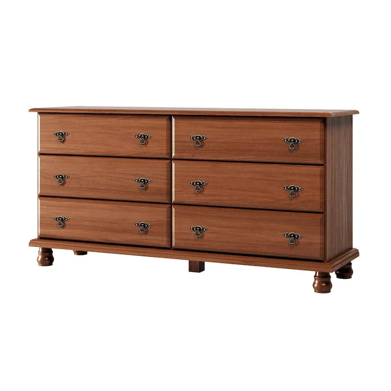 Commode traditionnelle Palace Imports 100 % en bois massif Kyle 6 tiroirs avec miroir en option