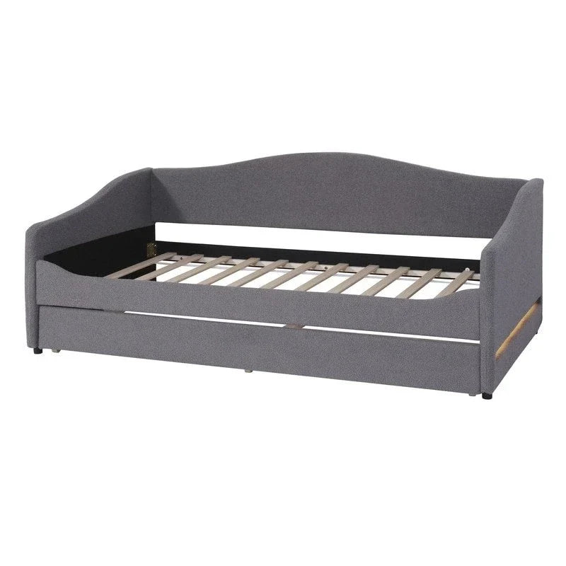 Lit de repos rembourré en molleton Teddy pour lits jumeaux avec lumière, gigogne