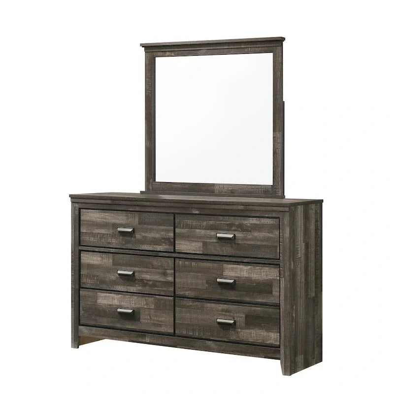 Ensemble de chambre à coucher Edyth 3 pièces marron avec plateforme