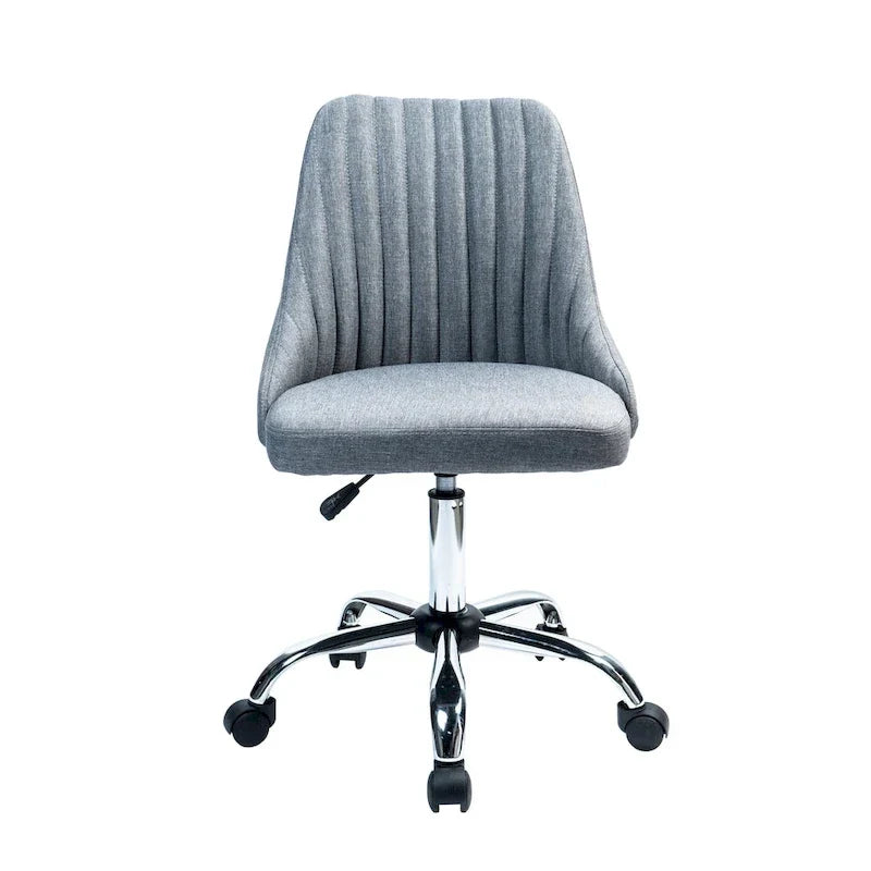Chaise de bureau Porthos Home Jarvis en tissu rembourré avec base chromée