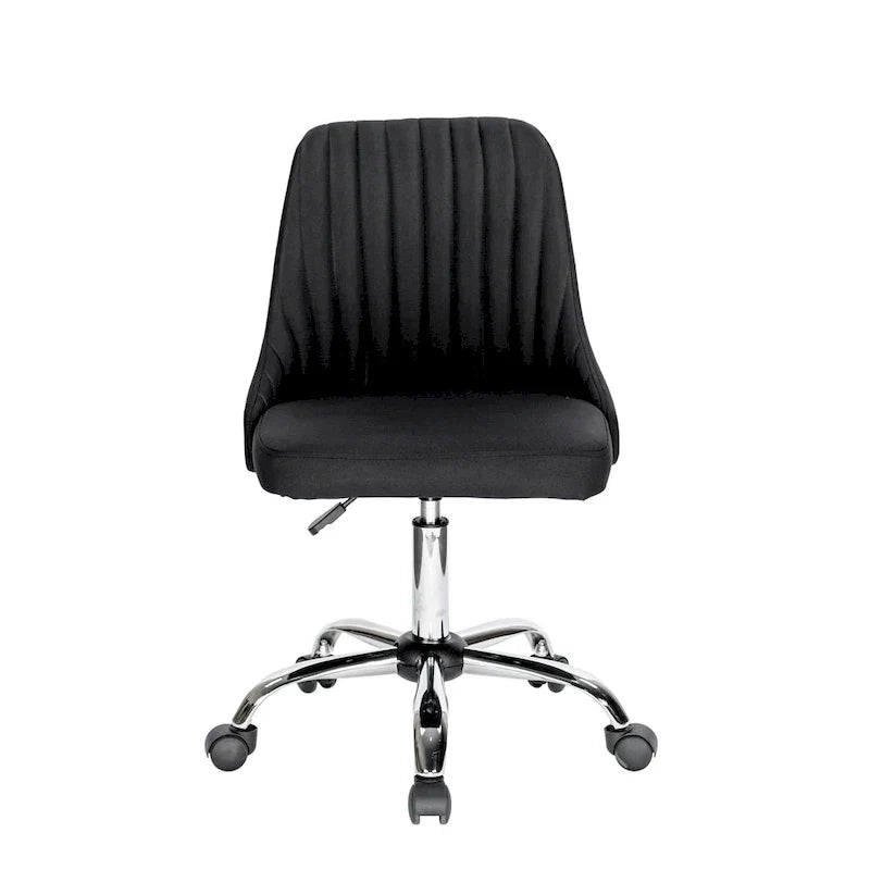 Chaise de bureau Porthos Home Jarvis en tissu rembourré avec base chromée