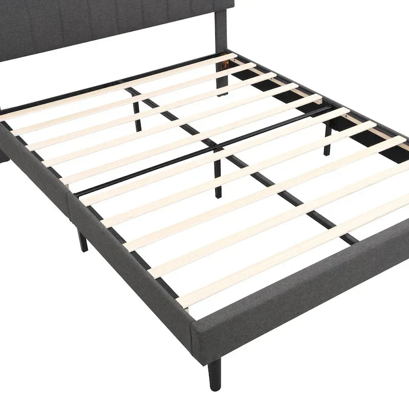 Lit plateforme rembourré Queen size