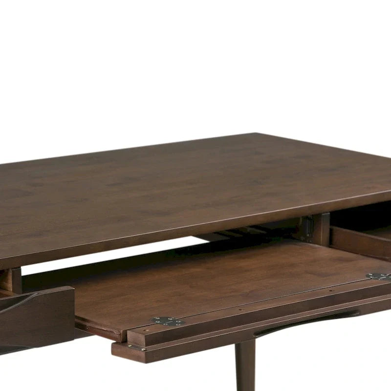 WYNDENHALL Pearson Bureau d'écriture professionnel en bois massif de 152 cm de large, style moderne du milieu du siècle