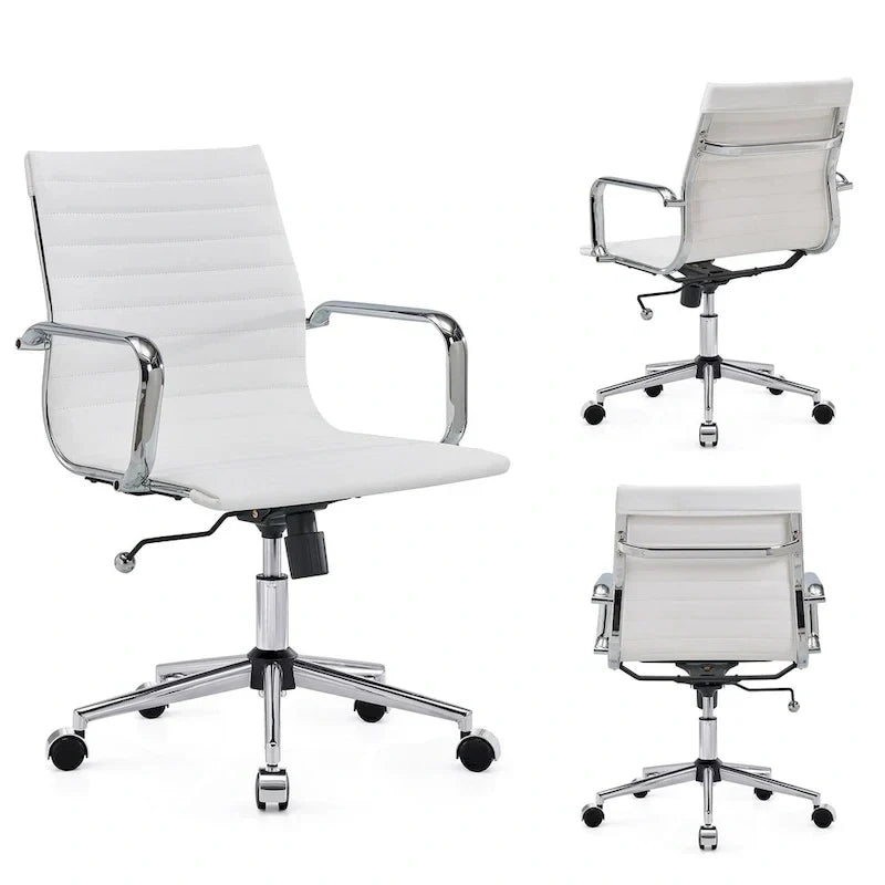 Chaise de bureau à dossier cannelé LUXMOD pour ordinateur et télétravail