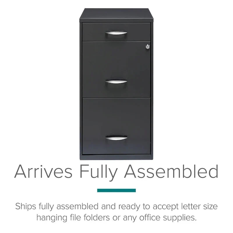 Classeur vertical Space Solutions à 3 tiroirs format lettre avec tiroir plumier, anthracite