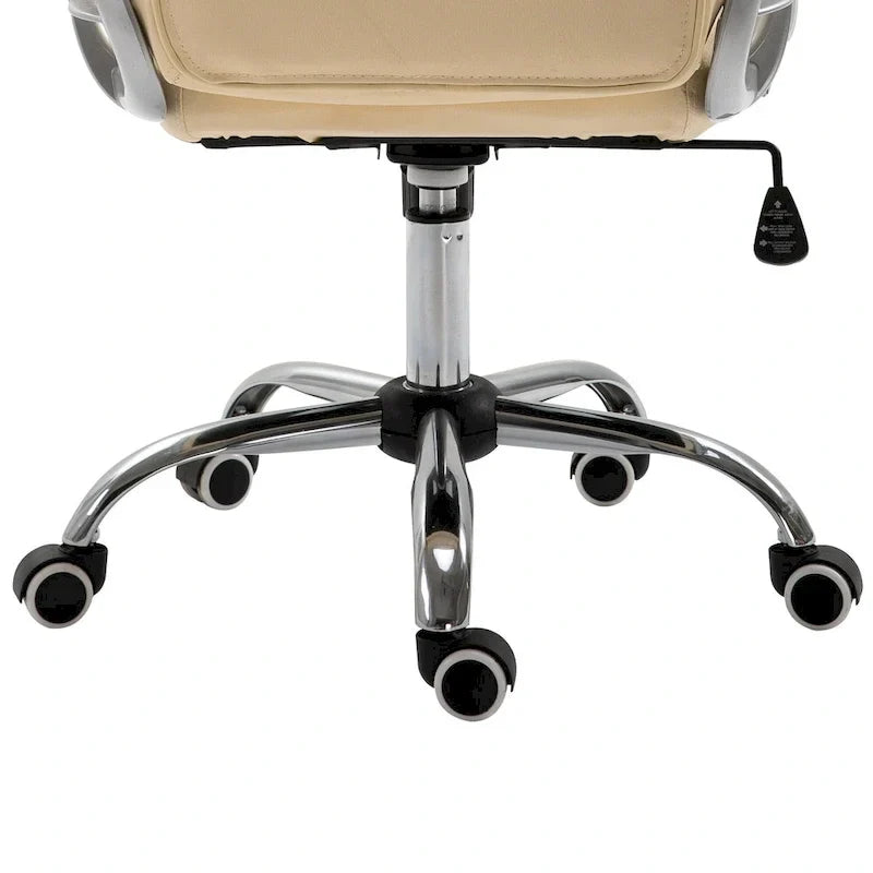 Vinsetto Chaise de Bureau en Faux Cuir, Dossier Matelassé, Roulettes Pivotantes, Chaise de Travail avec Accoudoirs Réglables en Hauteur