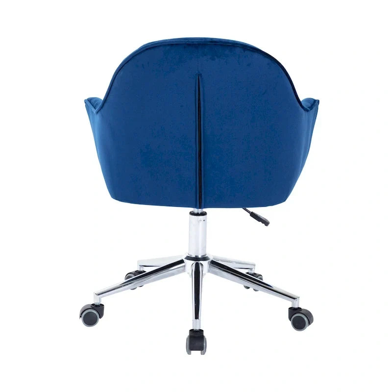 Chaise de bureau pivotante réglable en velours tufté Corvus Hernals