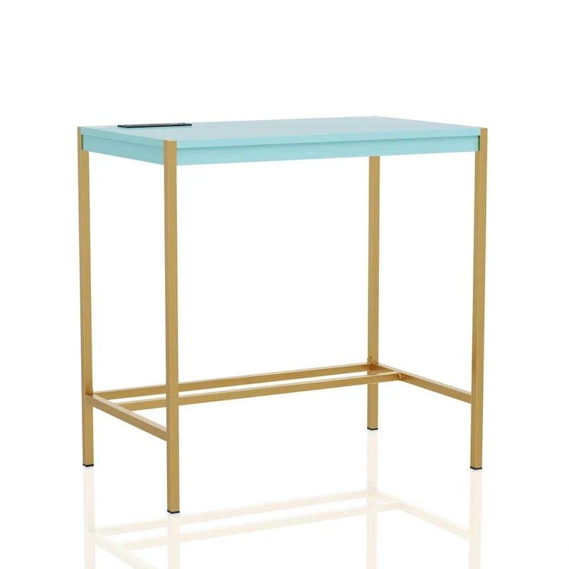 Bureau d'ordinateur moderne Belzie de 30 pouces en acier avec ports USB par Furniture of America