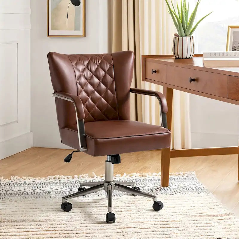 Chaise de bureau pivotante Felice à hauteur réglable et capitonnage en losanges par HULALA HOME