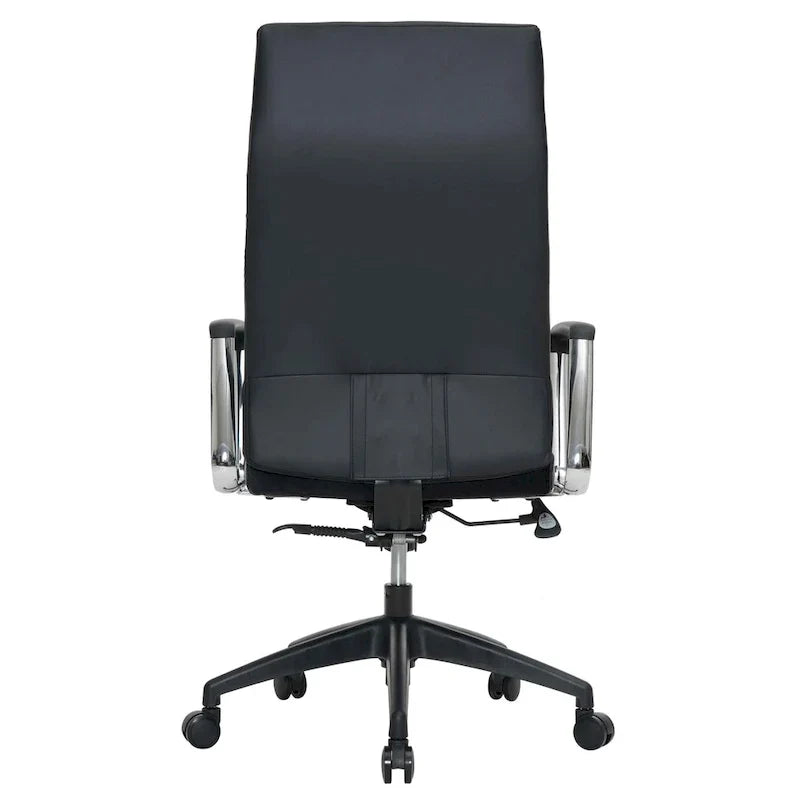 Chaise de bureau de conférence LeisureMod Hilton moderne à dossier haut en cuir