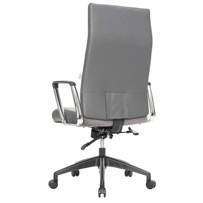 Chaise de bureau de conférence LeisureMod Hilton moderne à dossier haut en cuir