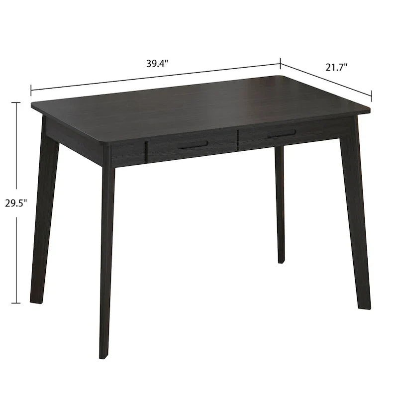 Bureau classique de 39,4 po de large, bureau d'écriture avec tiroirs