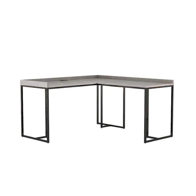 Bureau d'ordinateur en L en métal de 59 pouces Magnus Industrial avec USB par Furniture of America