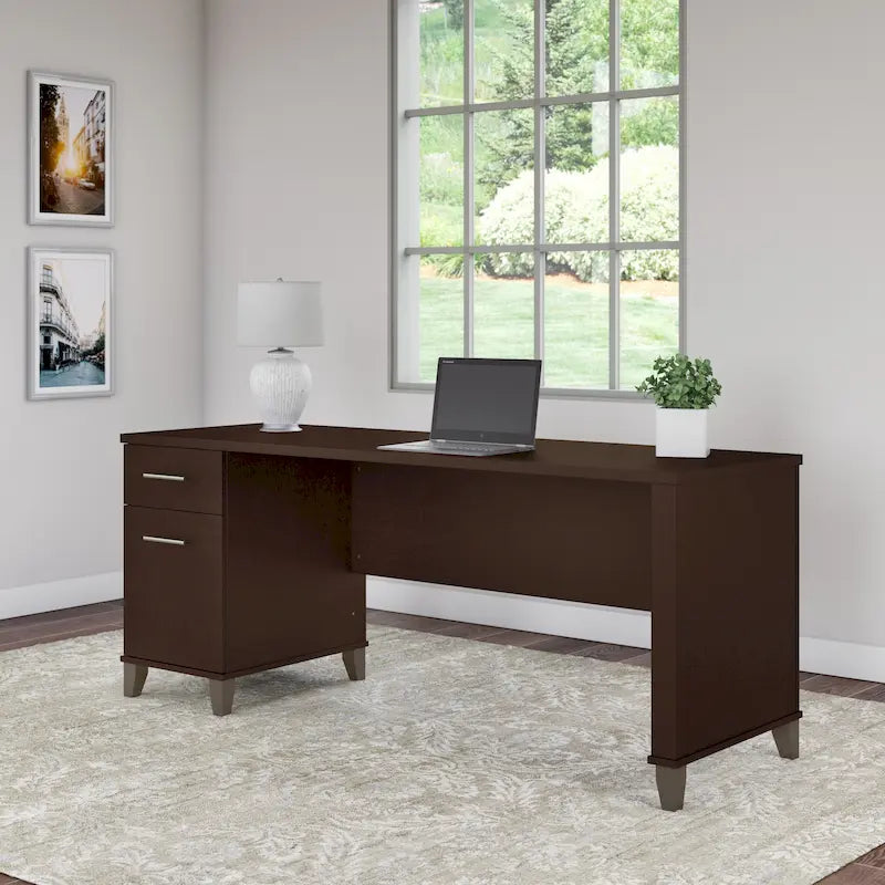 Bureau de direction 72 po Bush Furniture Somerset avec tiroirs de rangement