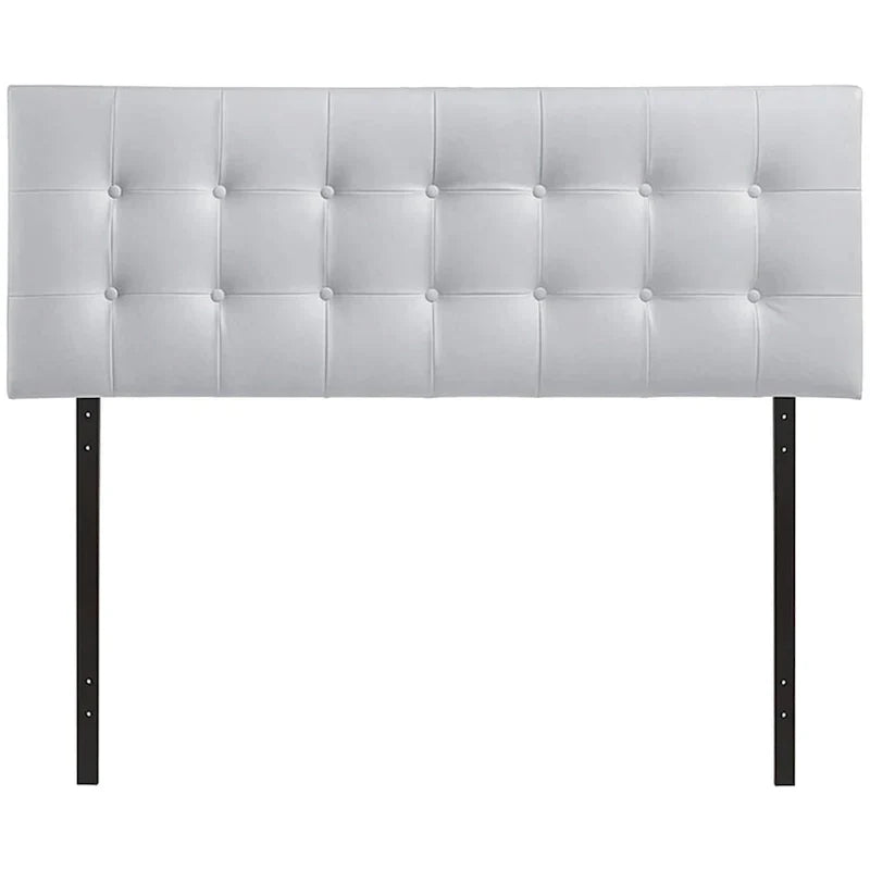 Tête de lit capitonnée blanche élégante Heritage, format Queen