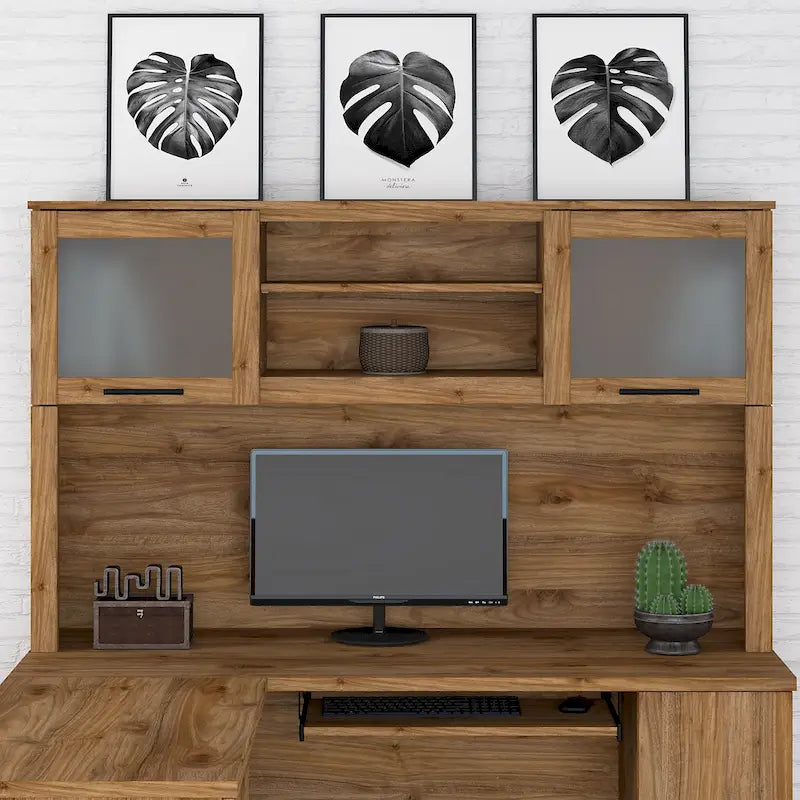 Bush Furniture Somerset Ash Gray Armoire de rangement de 60 po pour bureau en L – 59,09 L x 12,50 P x 35,69 H