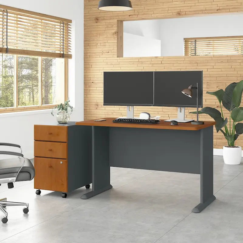Bureau 48W de la série A avec classeur mobile par Bush Business Furniture