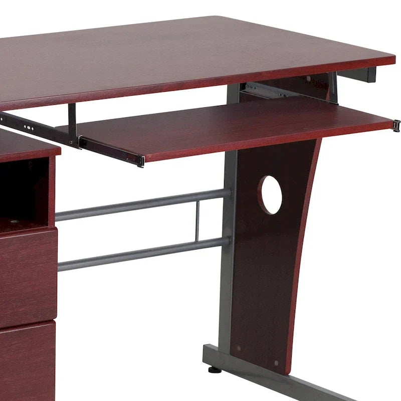 Bureau informatique 3 tiroirs avec tablette clavier