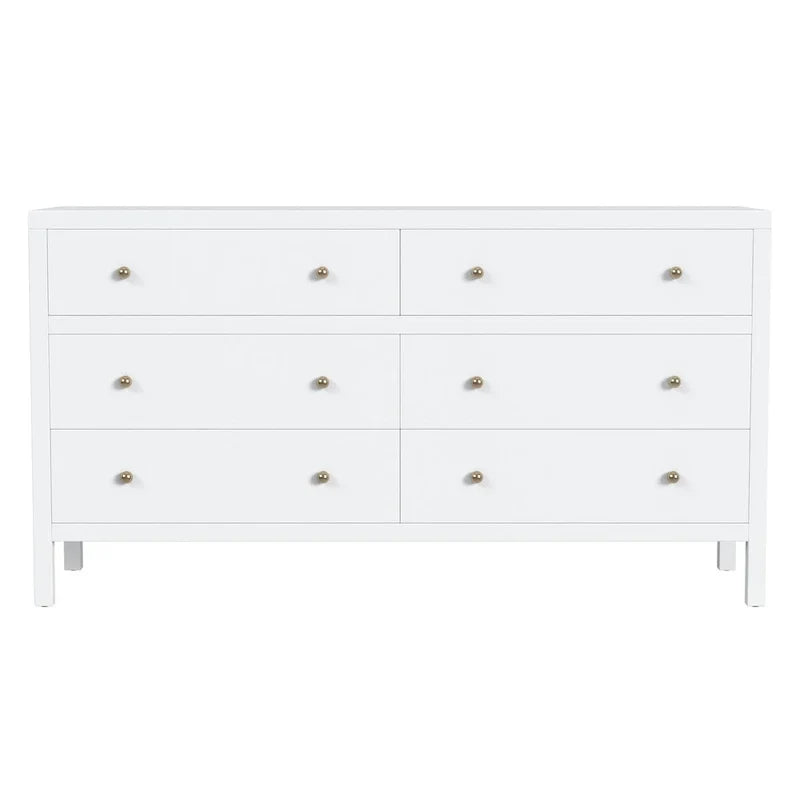 Commode large en bois à 6 tiroirs Nora