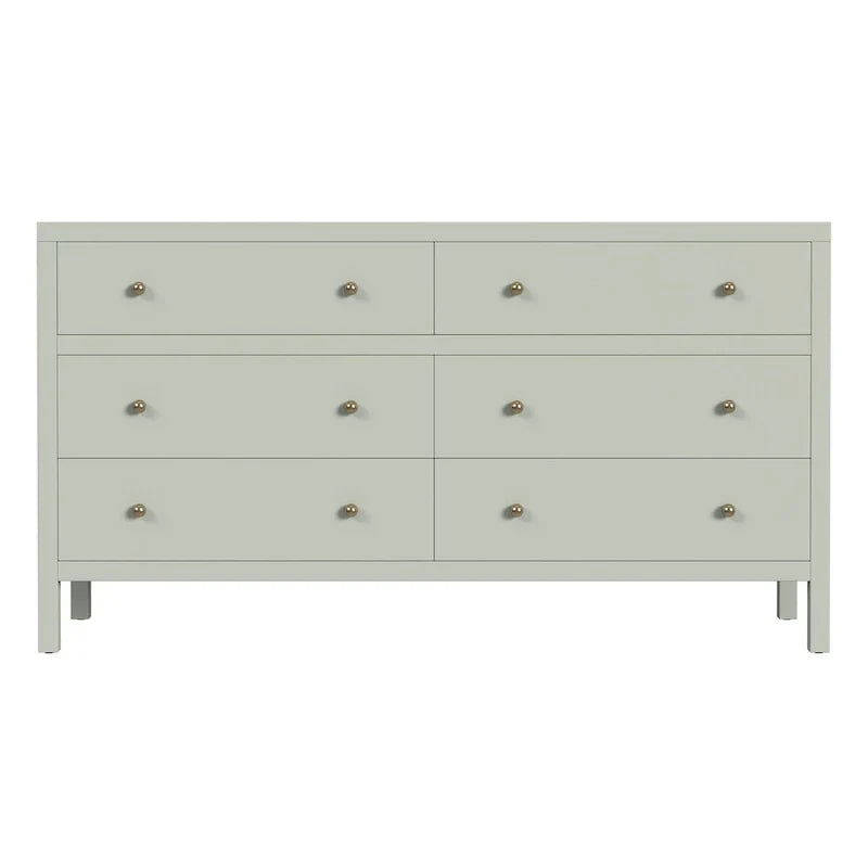 Commode large en bois à 6 tiroirs Nora