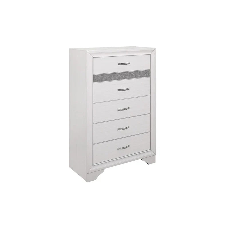 Lit plateforme de rangement Beatrice 4 pièces moderne en similicuir blanc