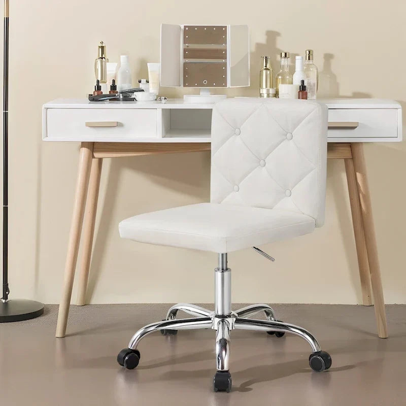 Javlergo Chaise de bureau sans accoudoirs, en cuir PU, hauteur réglable, pivotante à 360° pour le télétravail ou le bureau