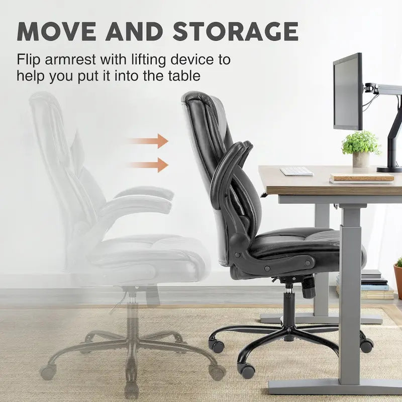 Chaise de bureau ergonomique réglable avec accoudoirs relevables