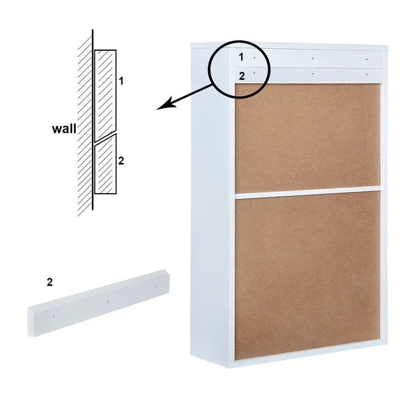 Utopia Alley – Meuble mural de bureau pliable avec tableau, blanc