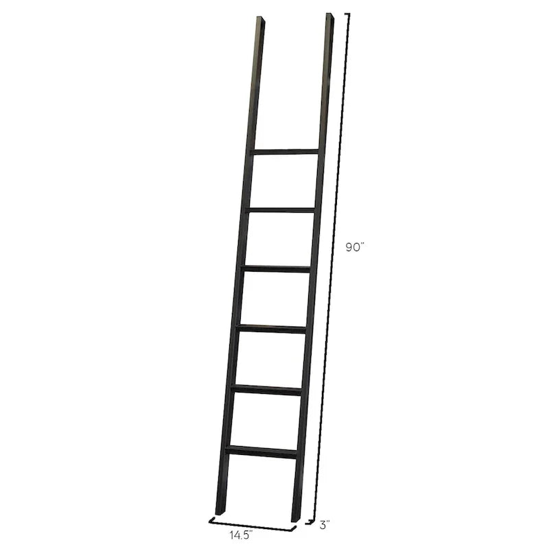 Étagère murale Avondale de 2,4 m de haut avec échelle, meuble de rangement, étagère de présentation pour bureau, marron - 203 larg. x 239 haut. x 38 prof.