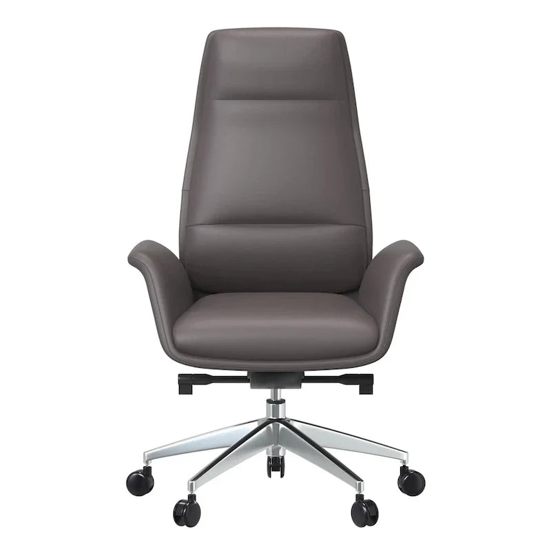 Fauteuil de bureau en cuir à dossier haut Summit avec fonctions pivotantes et inclinables