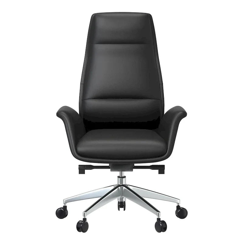 Fauteuil de bureau en cuir à dossier haut Summit avec fonctions pivotantes et inclinables