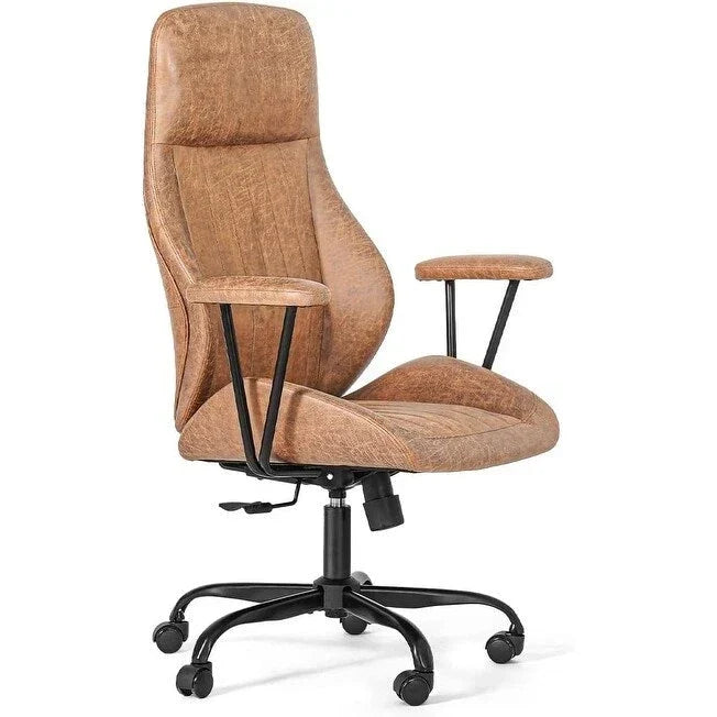 Chaise de bureau de direction à dossier haut FEZIBO avec appuie-tête rembourré, fauteuil de bureau ergonomique pivotant et inclinable, réglable en hauteur