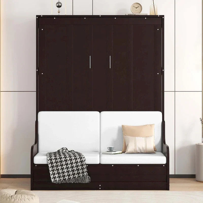 Lit mural escamotable Queen Size avec coussin