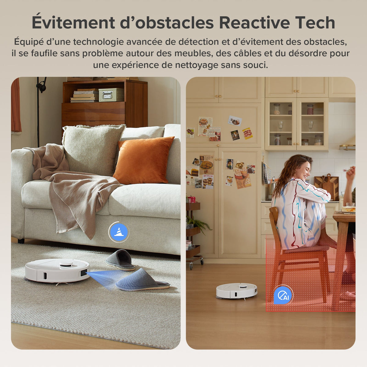Roborock QV 35A robot aspirateur laveur avec station d’accueil multifonctionnelle