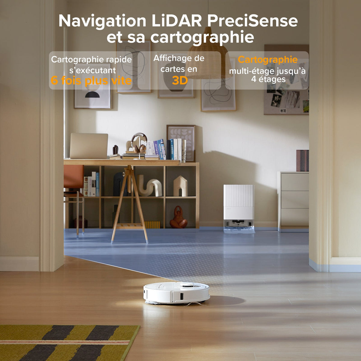 Roborock QV 35A robot aspirateur laveur avec station d’accueil multifonctionnelle