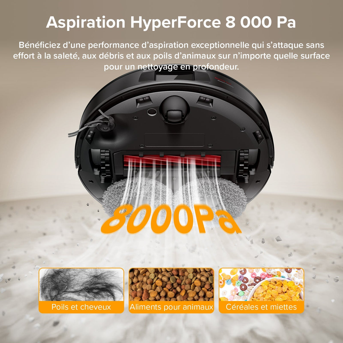 Roborock QV 35A robot aspirateur laveur avec station d’accueil multifonctionnelle