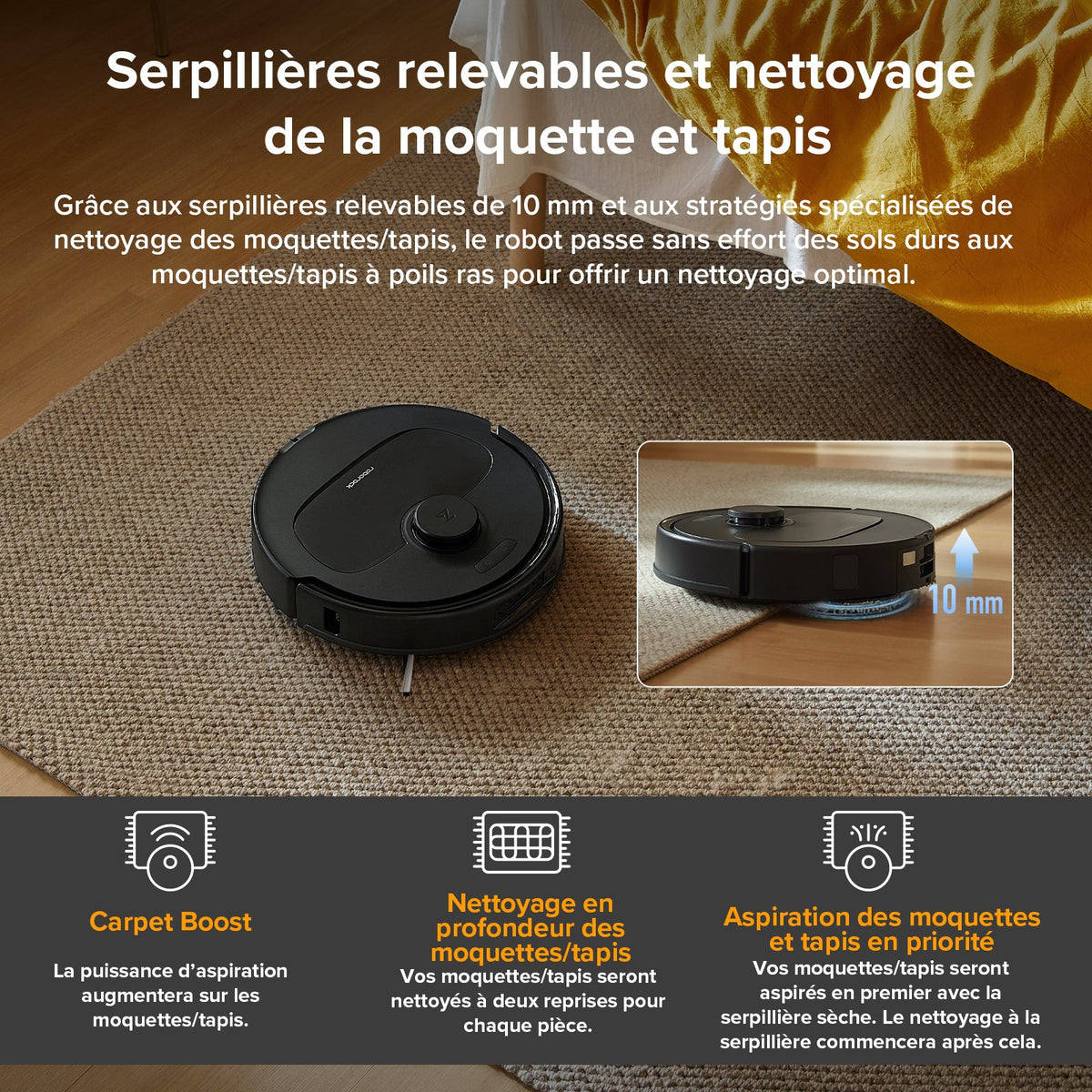 Roborock QV 35A robot aspirateur laveur avec station d’accueil multifonctionnelle