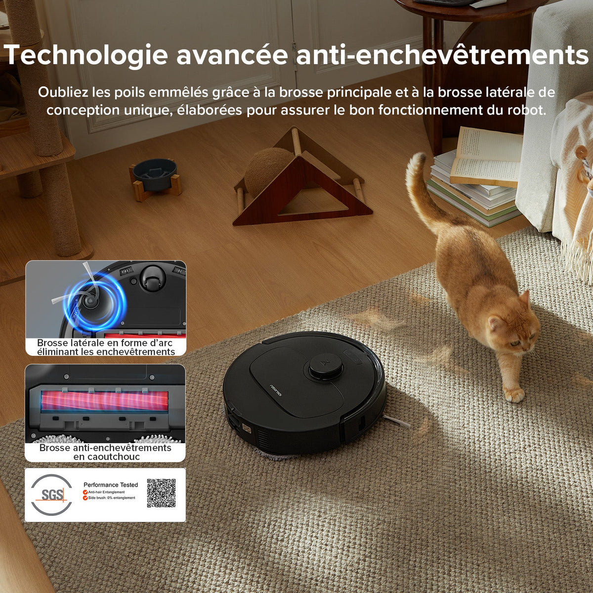 Roborock QV 35A robot aspirateur laveur avec station d’accueil multifonctionnelle