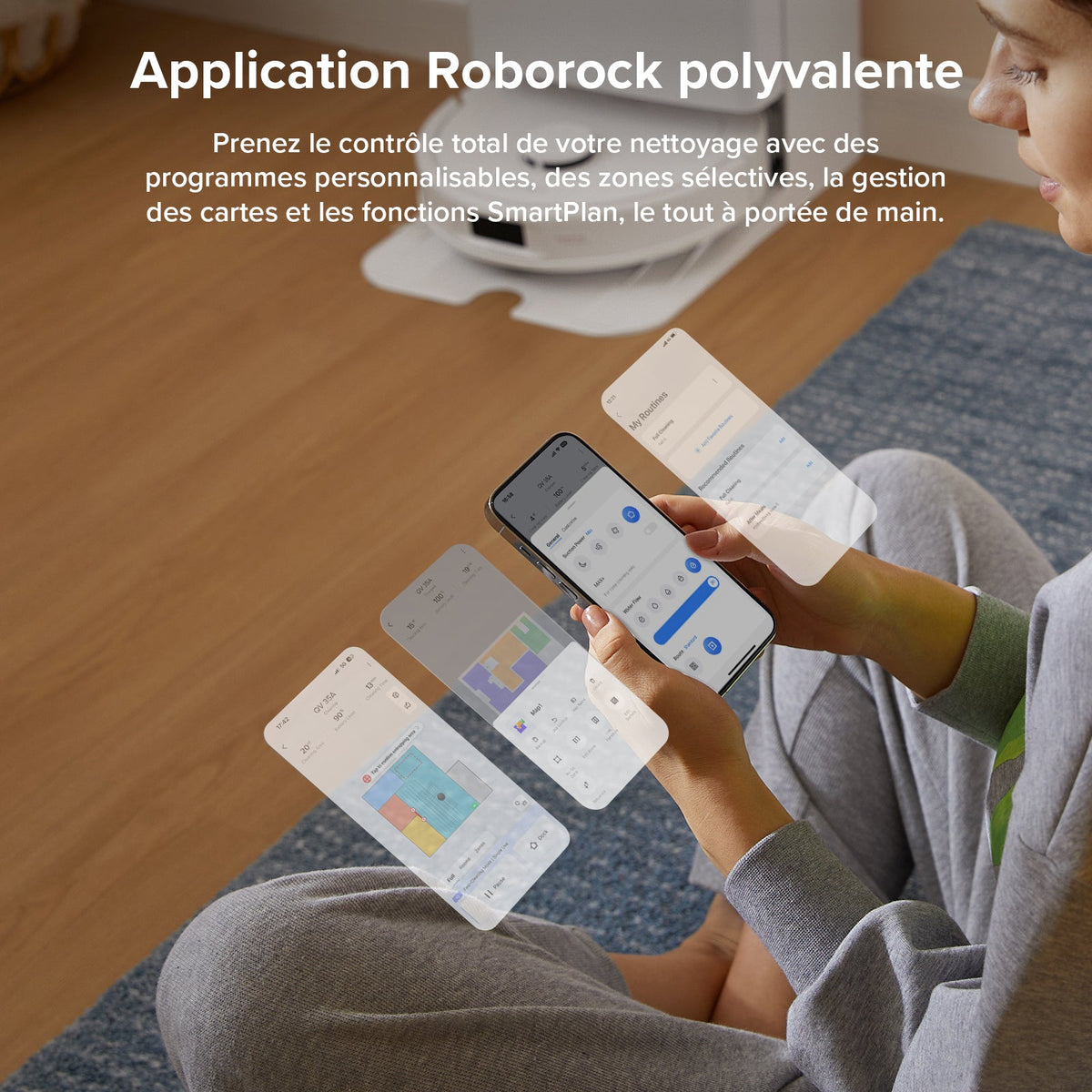 Roborock QV 35A robot aspirateur laveur avec station d’accueil multifonctionnelle