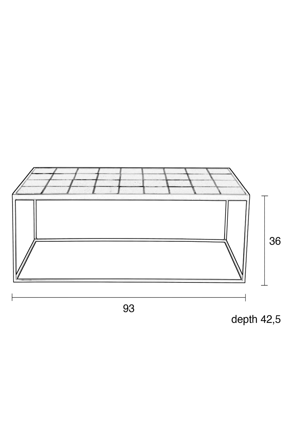 Green Tile Top Coffee Table