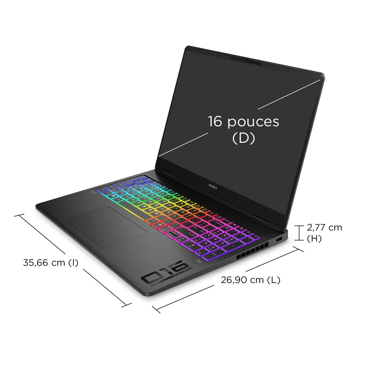 PC portable Hp gaming Omen Max 16-ak0002nf 16" WQXGA 240 Hz AMD Ryzen™ AI 7 32 Go RAM 1 To SSD Nvidia GeForce RTX 5070 Ti Noir céleste
