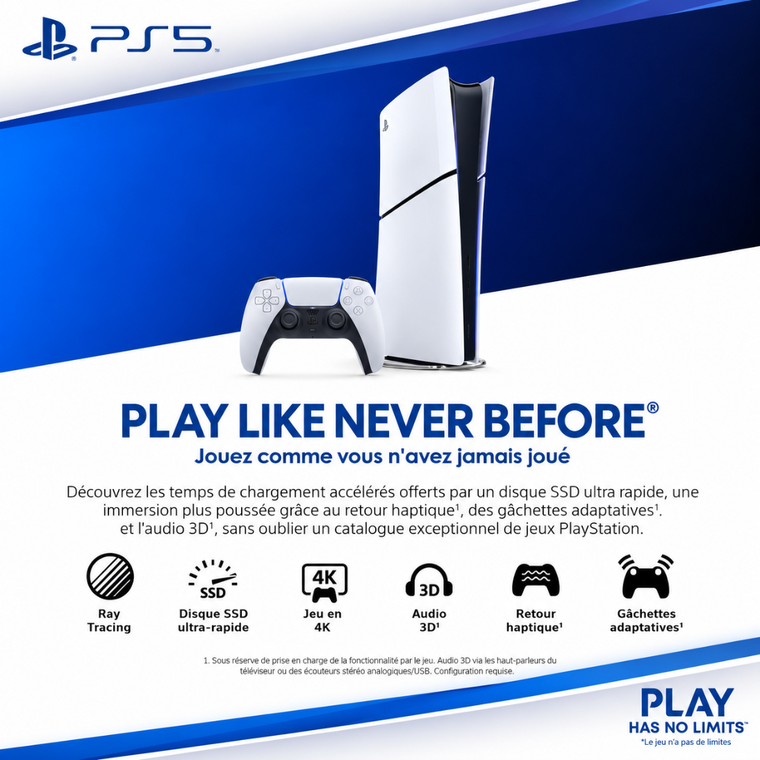 Console PlayStation 5 Sony Slim Edition Digital Blanc